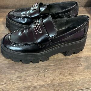Black chunky loafers